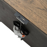 Neue Mills Black/Rustic Oak Nightstand w/ 3 Drawers - Ornate Home