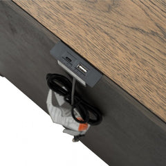Neue Mills Black/Rustic Oak Nightstand w/ 3 Drawers - Ornate Home