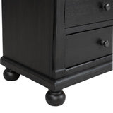 Neue Mills Black/Rustic Oak Nightstand w/ 3 Drawers - Ornate Home