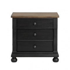 Neue Mills Black/Rustic Oak Queen 4 Piece Bedroom Set - Ornate Home