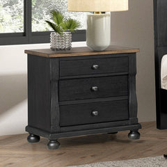 Neue Mills Black/Rustic Oak Queen 4 Piece Bedroom Set - Ornate Home