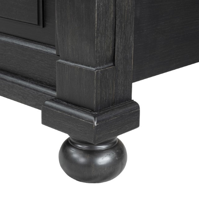 Neue Mills Black/Rustic Oak Queen 5 Piece Bedroom Set w/2 Nightstands - Ornate Home