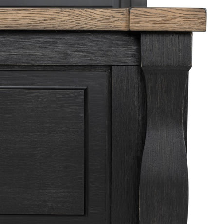 Neue Mills Black/Rustic Oak Queen 5 Piece Bedroom Set w/Chest (N1) - Ornate Home