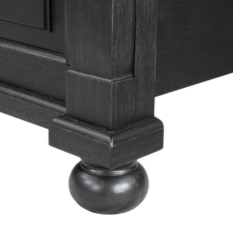 Neue Mills Black/Rustic Oak Queen 5 Piece Bedroom Set w/Chest (N2) - Ornate Home