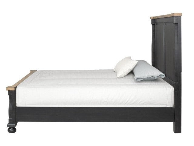 Neue Mills Black/Rustic Oak Queen Bed - Ornate Home