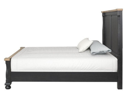 Neue Mills Black/Rustic Oak Queen Bed - Ornate Home
