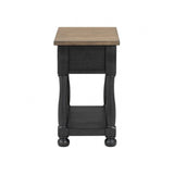 Neue Mills Weathered Black/Brown Chairside Table - Ornate Home