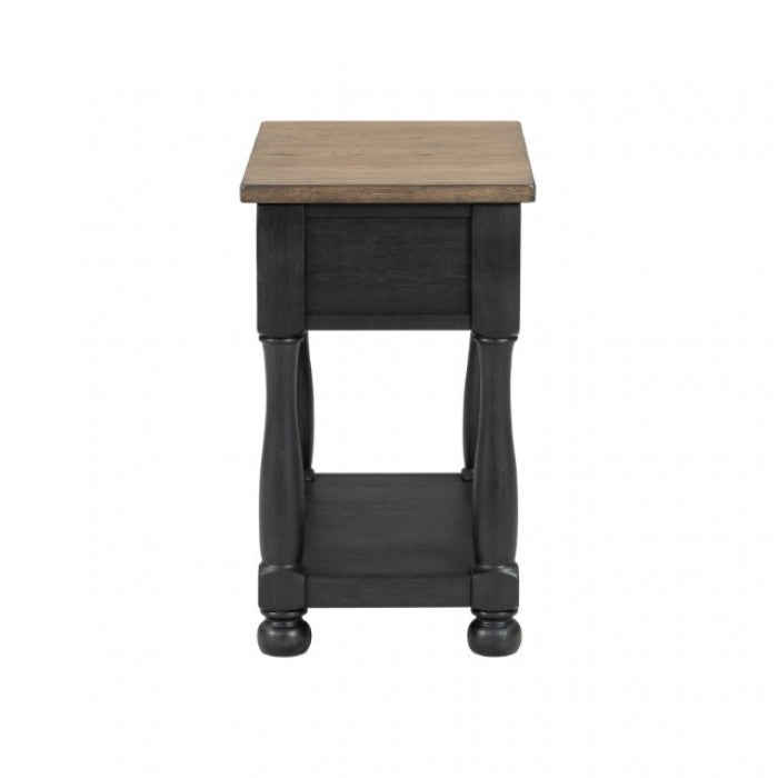 Neue Mills Weathered Black/Brown Chairside Table - Ornate Home