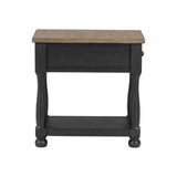 Neue Mills Weathered Black/Brown Chairside Table - Ornate Home