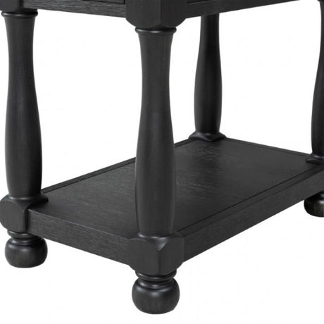 Neue Mills Weathered Black/Brown Chairside Table - Ornate Home