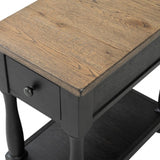 Neue Mills Weathered Black/Brown Chairside Table - Ornate Home