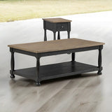 Neue Mills Weathered Black/Brown Coffee Table - Ornate Home