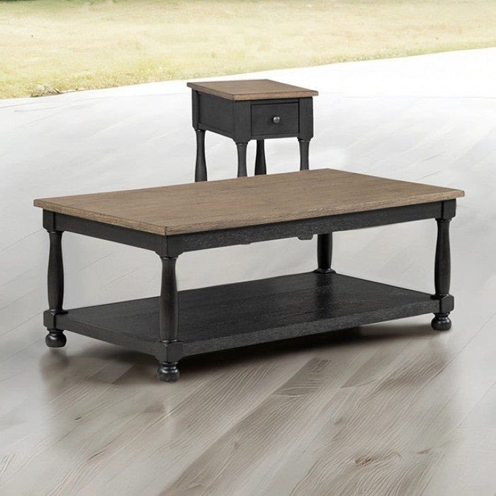 Neue Mills Weathered Black/Brown Coffee Table - Ornate Home