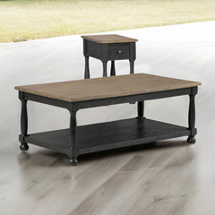 Neue Mills Weathered Black/Brown Coffee Table - Ornate Home