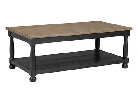 Neue Mills Weathered Black/Brown Coffee Table - Ornate Home