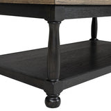 Neue Mills Weathered Black/Brown Coffee Table - Ornate Home