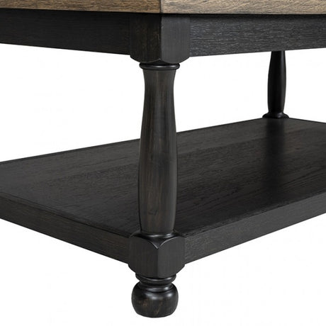 Neue Mills Weathered Black/Brown Coffee Table - Ornate Home