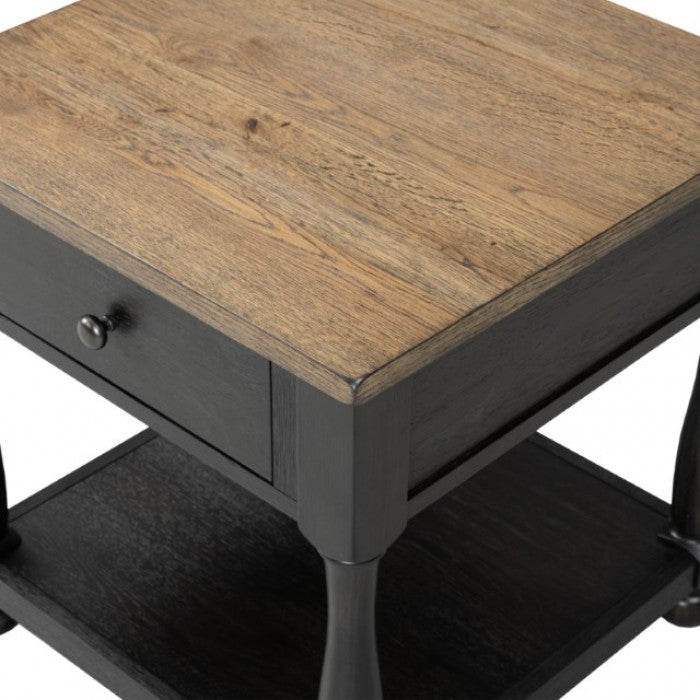 Neue Mills Weathered Black/Brown End Table - Ornate Home