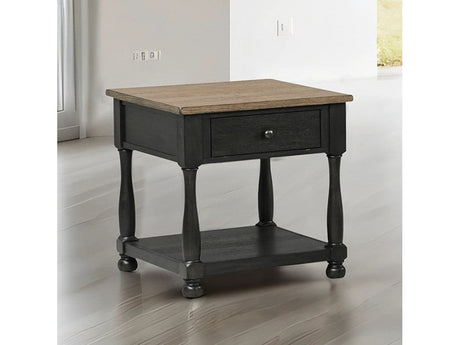 Neue Mills Weathered Black/Brown End Table - Ornate Home