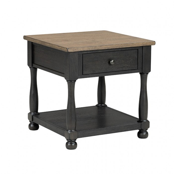 Neue Mills Weathered Black/Brown End Table - Ornate Home