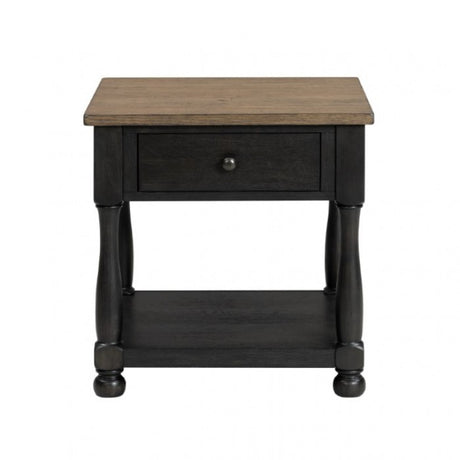 Neue Mills Weathered Black/Brown End Table - Ornate Home