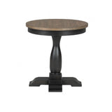 Neue Mills Weathered Black/Brown Round End Table - Ornate Home