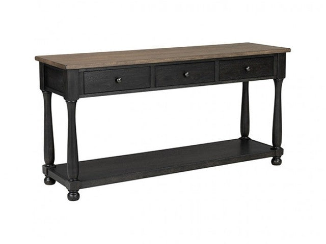 Neue Mills Weathered Black/Brown Sofa Table - Ornate Home
