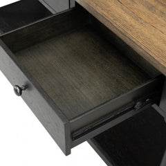 Neue Mills Weathered Black/Brown Sofa Table - Ornate Home