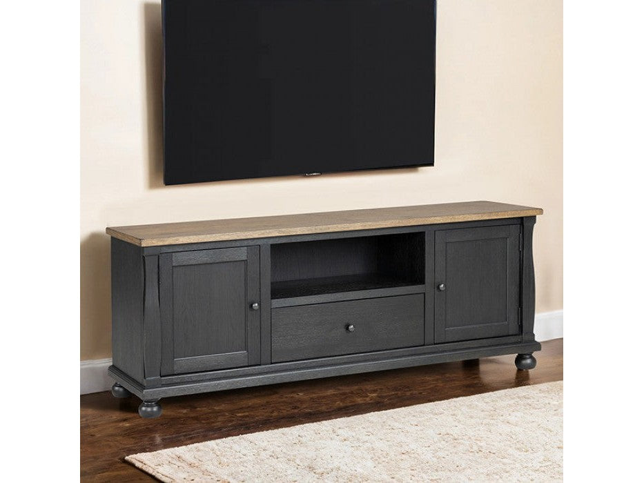 Neue Mills Weathered Black/Brown Tv Stand - Ornate Home