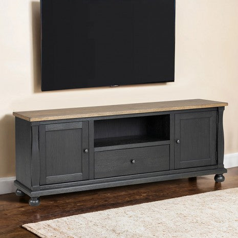 Neue Mills Weathered Black/Brown Tv Stand - Ornate Home