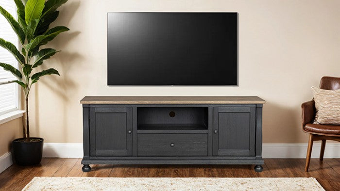 Neue Mills Weathered Black/Brown Tv Stand - Ornate Home