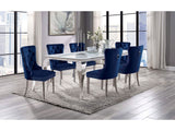 Neuveville White/Chrome 7 Pc. Dining Room Set - Ornate Home