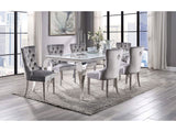 Neuveville White/Chrome 7 Pc. Dining Room Set - Ornate Home