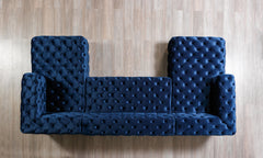Neva Blue Velvet Double Chaise Sectional - Ornate Home