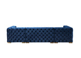Neva Blue Velvet Double Chaise Sectional - Ornate Home