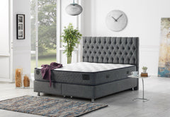 Nevada Grey Storage Bed With Headboard - Ornate Home