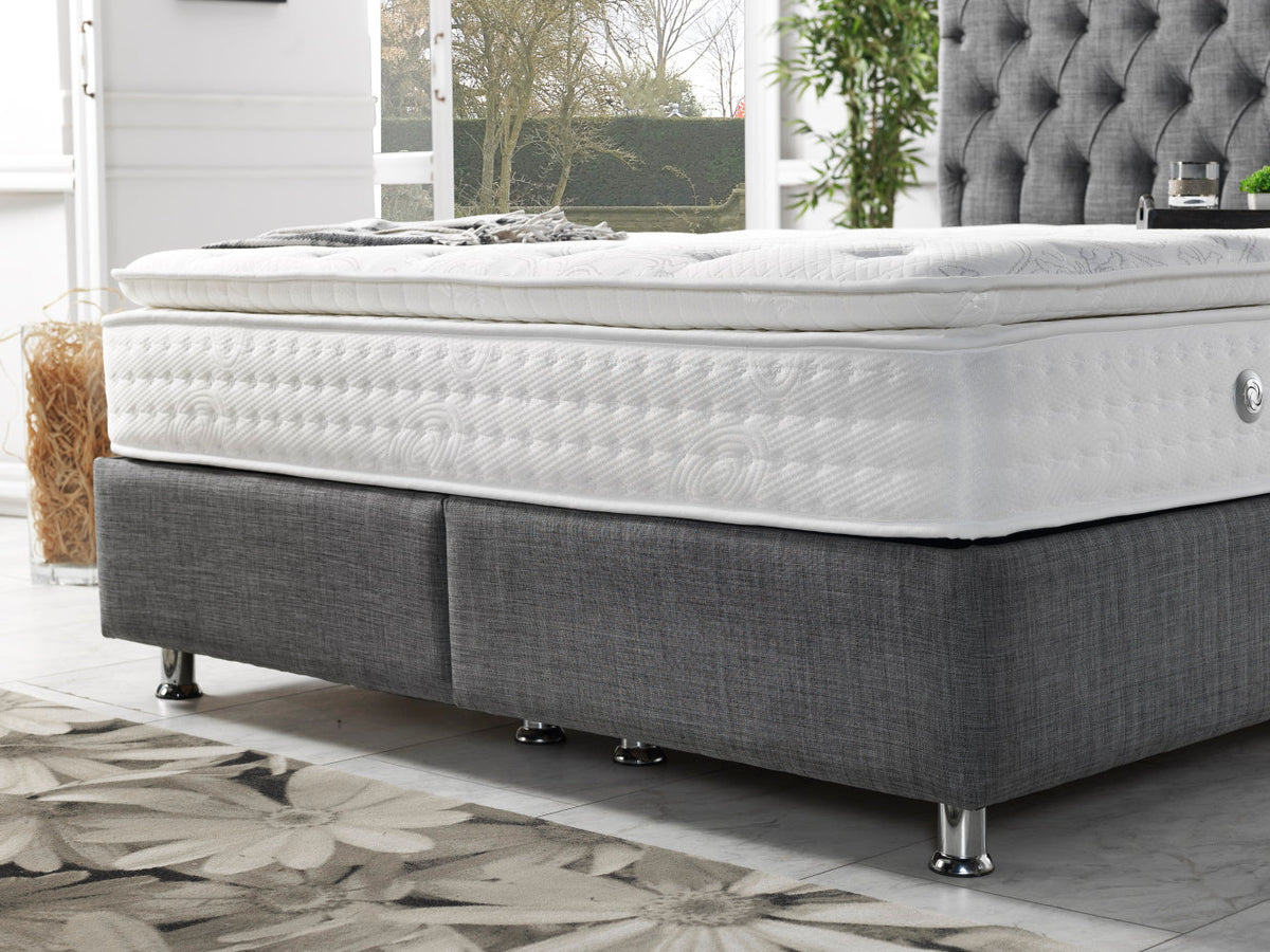 Nevada Grey Storage Bed With Headboard - Ornate Home