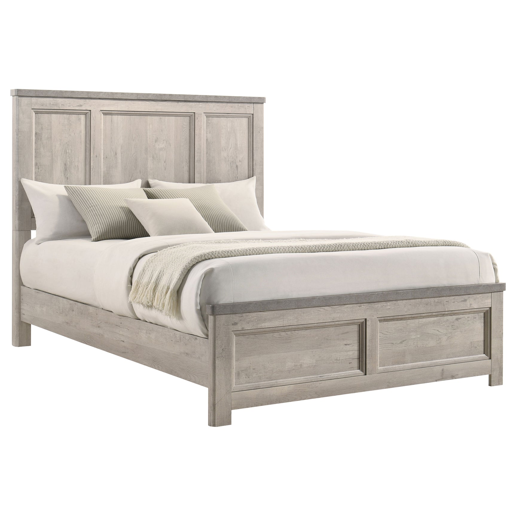 Nevado Grey / Weathered Taupe Queen Bed - Ornate Home