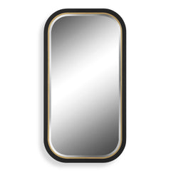 Nevaeh Black/Gold Curved Rectangle Mirror - Ornate Home