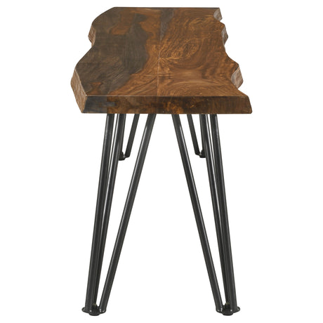 Neve Grey Sheesham Live Edge Wood Dining Bench Hairpin Legs - Ornate Home