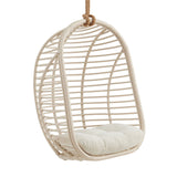 Neve Light Tan White Open Rib Weave Natural Rattan Hanging Chair