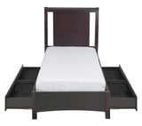 Nevis California King Low Profile Storage Bed in Espresso - Ornate Home