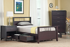 Nevis California King Platform Storage Bed in Espresso - Ornate Home