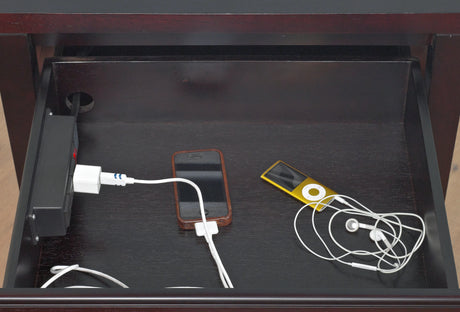 Nevis Charging Station Nightstand in Espresso - Ornate Home