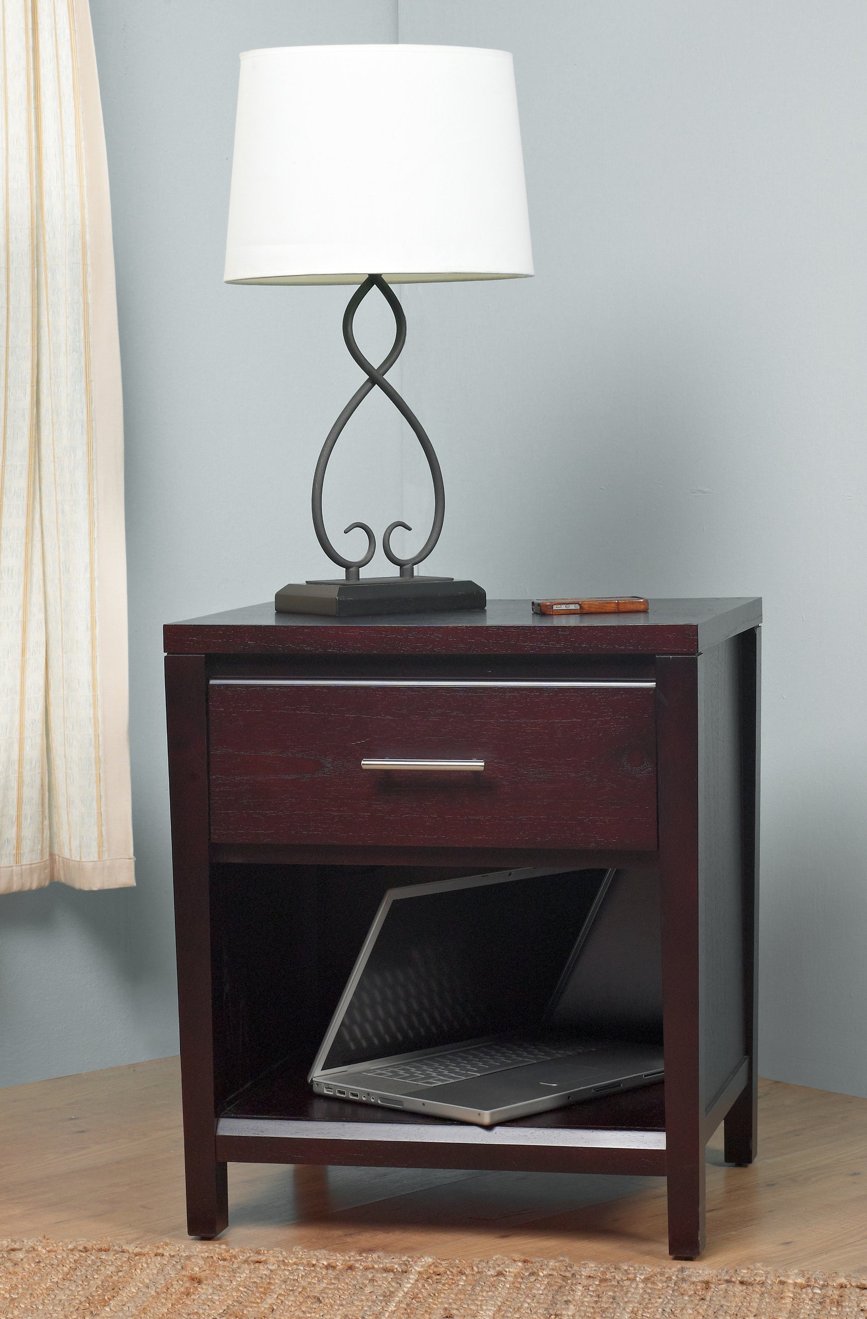 Nevis Charging Station Nightstand in Espresso - Ornate Home