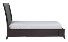 Nevis Eastern King Low Profile Storage Bed in Espresso - Ornate Home