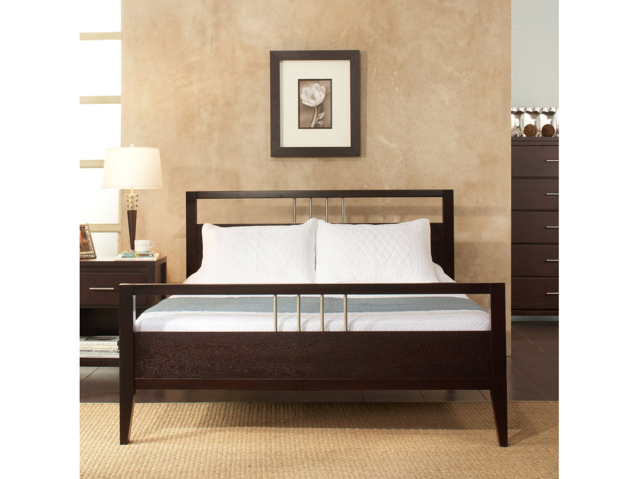 Nevis Espresso Wood Queen Platform Bed - Ornate Home
