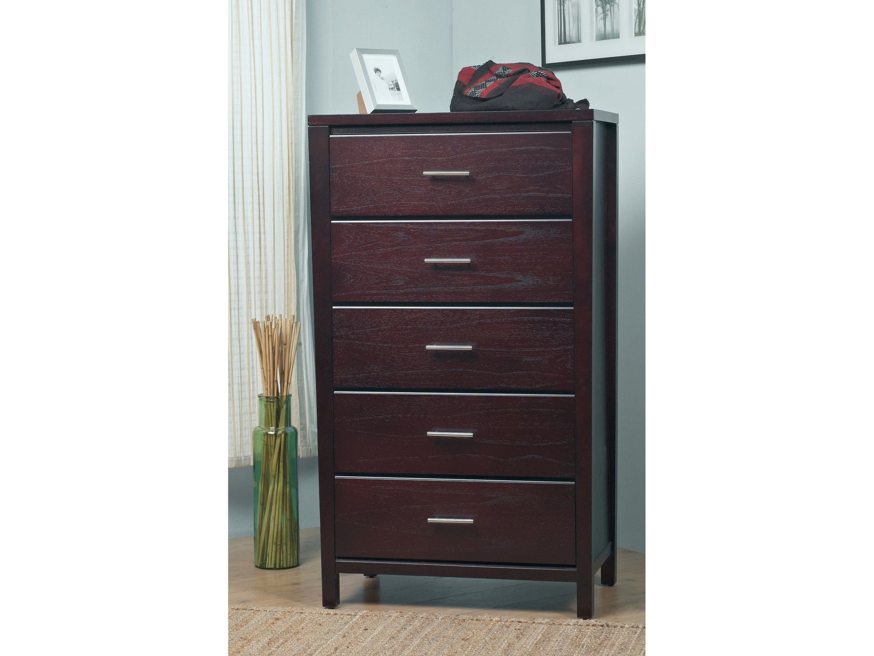Nevis Five Drawer Chest in Espresso - Ornate Home