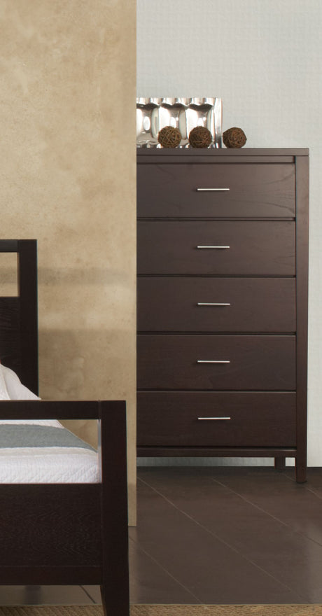 Nevis Five Drawer Chest in Espresso - Ornate Home