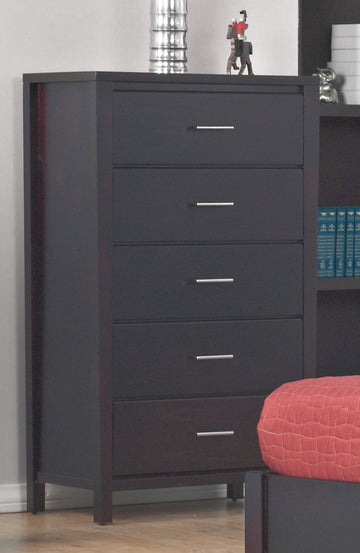 Nevis Five Drawer Chest in Espresso - Ornate Home